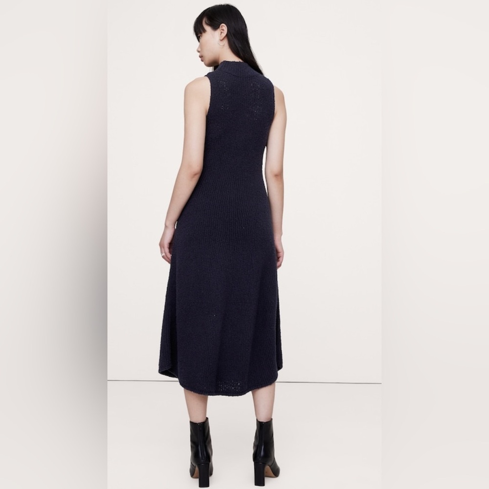 BANANA REPUBLIC MERINO-BLEND MOCK-NECK MIDI SWEATER DRESS - Picture 6 of 8